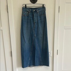Levi's Blue Denim Maxi Skirt